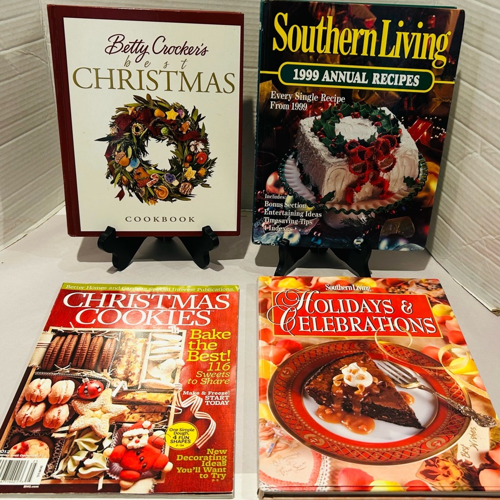 Southern Living & Betty Crocker Christmas Cookbooks - 4 item set